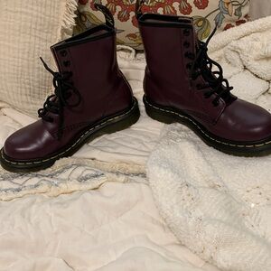 Purple Leather Doc Marten Boots Women’s Size 6